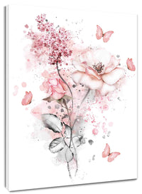 Pink Bloom Butterfly Canvas Art